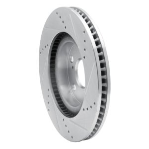 Land Rover Defender 90 Brake Rotor (1) - Rear Left - R1 Concepts - Drilled & Slotted - Silver - `20-`24